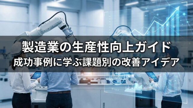 製造業の生産性向上ガイド｜成功事例に学ぶ課題別の改善アイデア
